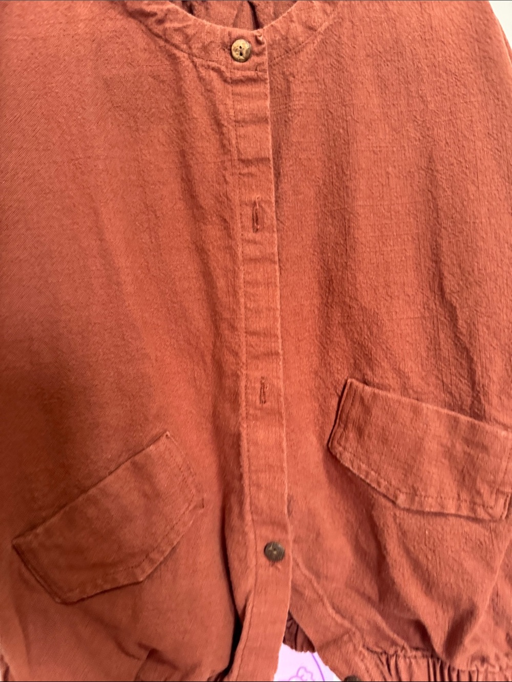 Rust Red Oversized Button Front Jacket - Picture 5 of 5